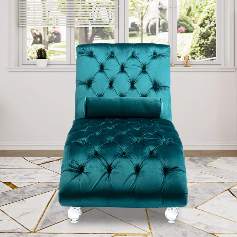 House of Hampton Velvet Chaise Lounge Wayfair